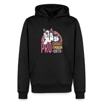 Pro Choice Féminisme Chats Design Pour - Sweat à capuche Premium bio Homme - noir - Devant - Nico (187cm)