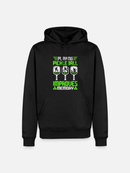 Playing Pickleball Improves Memory - Men’s Premium Organic Hoodie - black
