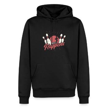 Bowl Design Bowling Player Sport Für Bowler - Männer Premium Bio Hoodie - Schwarz - Vorne - Nico (187cm)