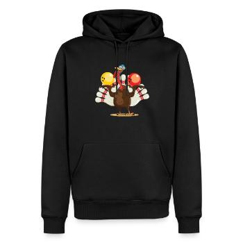 Bowl-design Für Bowler Bowling-spieler Türkei - Männer Premium Bio Hoodie - Schwarz - Vorne - Nico (187cm)