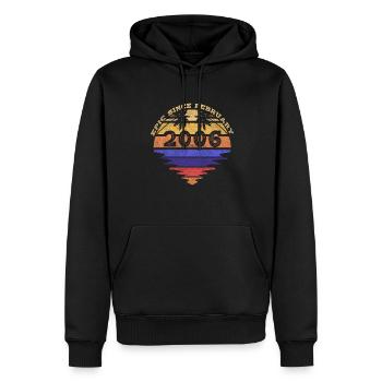 Epic Depuis février 2006 Retro-design Depuis 16 ans - Sweat à capuche Premium bio Homme - noir - Devant - Nico (187cm)
