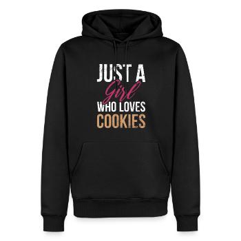 Seulement une fille, les biscuits au boulanger ou à la cuisson - Sweat à capuche Premium bio Homme - noir - Devant - Nico (187cm)