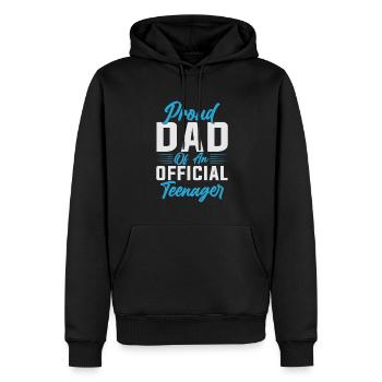 Fier père d’un père adolescent officiel - Sweat à capuche Premium bio Homme - noir - Devant - Nico (187cm)
