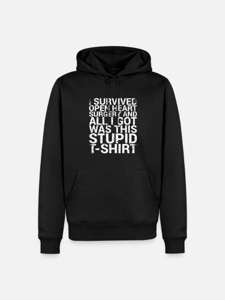 I survived open-heart surgery - Men’s Premium Organic Hoodie - black