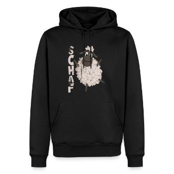 Schafe braucht der Schäfer, lustiges Schaf - Männer Premium Bio Hoodie - Schwarz - Vorne - Nico (187cm)