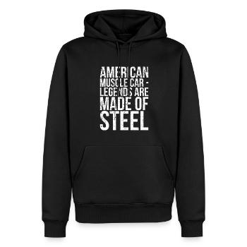 Les légendes américaines de Muscle Car sont faites - Sweat à capuche Premium bio Homme - noir - Devant - Nico (187cm)