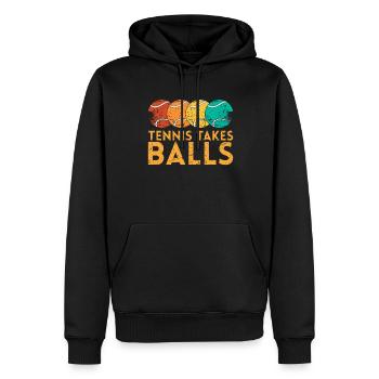 Tennis Takes Balls Design Für Tennisfans - Männer Premium Bio Hoodie - Schwarz - Vorne - Nico (187cm)
