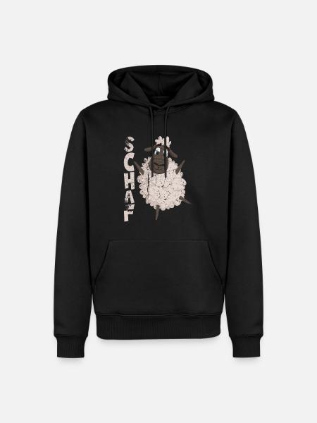 Schafe braucht der Schäfer, lustiges Schaf - Männer Premium Bio Hoodie - Schwarz
