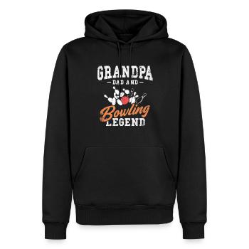 Bowl Design for Bowler Bowling Grampa Player - Men’s Premium Organic Hoodie - black - Front - Nico (187cm)