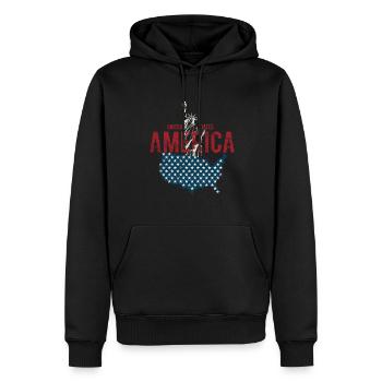 Vereinigte Staaten Von Amerika Mit Us-flagge Für - Männer Premium Bio Hoodie - Schwarz - Vorne - Nico (187cm)