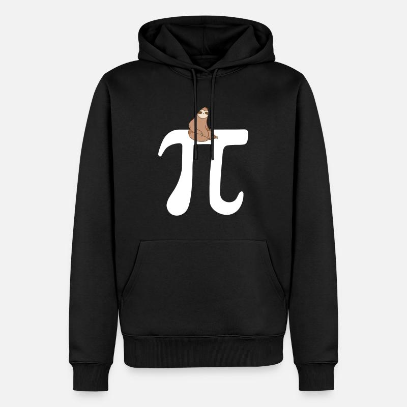 Math Sloth Pi - Männer Premium Bio Hoodie - Schwarz