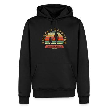 Père et fille De vrais meilleurs amis pour la vie - Sweat à capuche Premium bio Homme - noir - Devant - Nico (187cm)