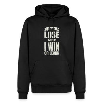 Ich Verliere Weder Ich Gewinne Oder Lerne - Männer Premium Bio Hoodie - Schwarz - Vorne - Nico (187cm)