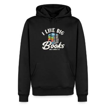 J’aime les gros livres et je peux concevoir pour - Sweat à capuche Premium bio Homme - noir - Devant - Nico (187cm)