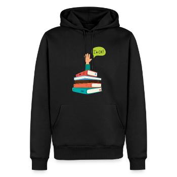 Ich Bin Ok Design Für Buchleser - Männer Premium Bio Hoodie - Schwarz - Vorne - Nico (187cm)
