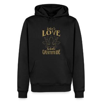 Inhale Love Exhale Gratitude Design pour les fans de yoga - Sweat à capuche Premium bio Homme - noir - Devant - Nico (187cm)