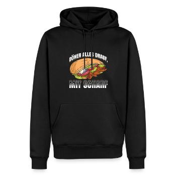 Döner Alles Drauf, Mit Scharf Döner Kebab Geschenk - Männer Premium Bio Hoodie - Schwarz - Vorne - Nico (187cm)