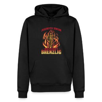 Jugendfeuerwehr Ohne Uns Wird’s Brenzlig - Männer Premium Bio Hoodie - Schwarz - Vorne - Nico (187cm)