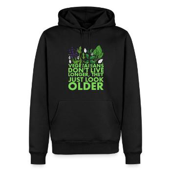 Les végétariens ne vivent plus, ils ne font que grandir - Sweat à capuche Premium bio Homme - noir - Devant - Nico (187cm)