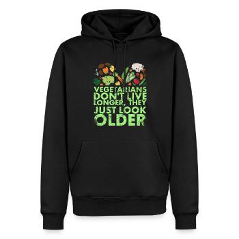 Les végétariens ne vivent plus, ils ne font que grandir - Sweat à capuche Premium bio Homme - noir - Devant - Nico (187cm)