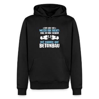 Betonbauer Stahlbetonbauer Concrete Worker - Männer Premium Bio Hoodie - Schwarz - Vorne - Nico (187cm)