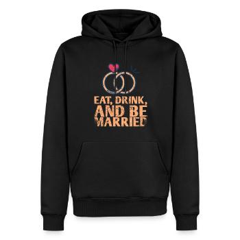 Eat, drink and be more married - Men’s Premium Organic Hoodie - black - Front - Nico (187cm)