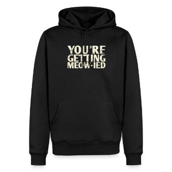 Vous obtenez Meow-ied-design pour la mariée et le - Sweat à capuche Premium bio Homme - noir - Devant - Nico (187cm)