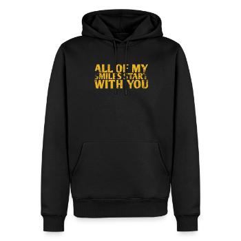 All My Smiles Start With You Design For The Bride - Men’s Premium Organic Hoodie - black - Front - Nico (187cm)