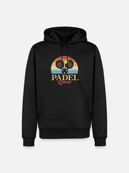 Padel Queen Padel Raquette Ball Design Pour Padel - Sweat à capuche Premium bio Homme - noir