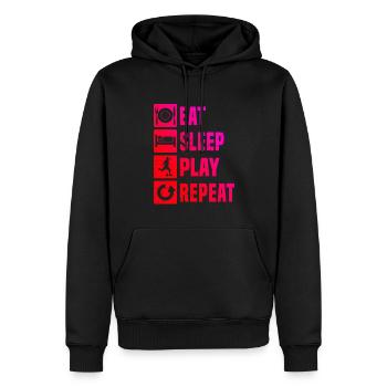 Football Hommes Football Jeu Soccer Football - Sweat à capuche Premium bio Homme - noir - Devant - Nico (187cm)