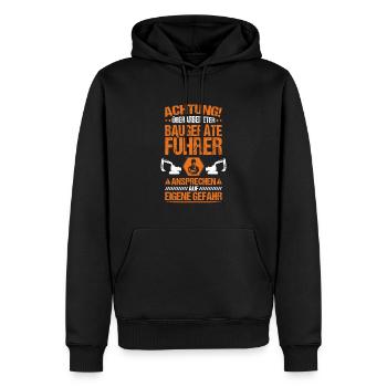 Baugeräteführer Kranführer Baggerfahrer Baugeräte - Männer Premium Bio Hoodie - Schwarz - Vorne - Nico (187cm)