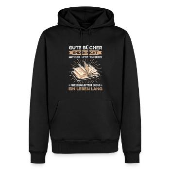 Gute Bücher Enden Nicht Mit Der Letzten Seite Sie - Männer Premium Bio Hoodie - Schwarz - Vorne - Nico (187cm)