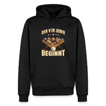 Der Verlierer Beginnt Geschenk Billiard - Männer Premium Bio Hoodie - Schwarz - Vorne - Nico (187cm)