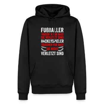 Fußballer Täuschen Vor Dass Sie Verletzt Sind Hock - Männer Premium Bio Hoodie - Schwarz - Vorne - Nico (187cm)