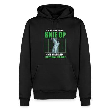 Ich Hatte Keine Knie OP Das War Nur Ein Leistungs - Männer Premium Bio Hoodie - Schwarz - Vorne - Nico (187cm)