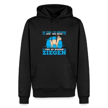 So Viele Menschen auf Der Erde Und So Wenige Ziege - Männer Premium Bio Hoodie - Schwarz - Vorne - Nico (187cm)