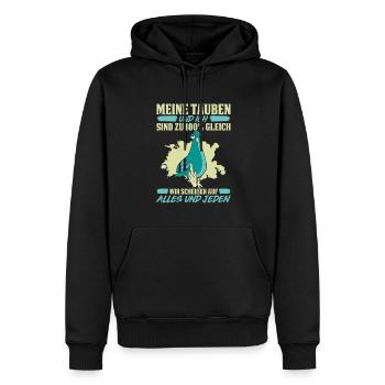 Meine Tauben Und Ich Sind Zu 100% Gleich Wir Schei - Männer Premium Bio Hoodie - Schwarz - Vorne - Nico (187cm)
