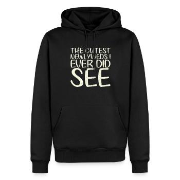 Le couple de mariés le plus doux que j’ai jamais fait pour la mariée - Sweat à capuche Premium bio Homme - noir - Devant - Nico (187cm)