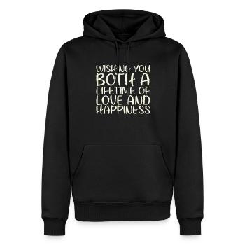 I wish you both a lifetime of love for - Men’s Premium Organic Hoodie - black - Front - Nico (187cm)