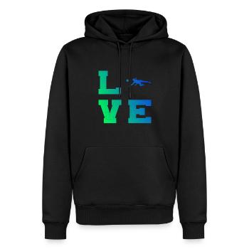 Volley-ball Volleyball masculin Volley-ball Volley-ball - Sweat à capuche Premium bio Homme - noir - Devant - Nico (187cm)