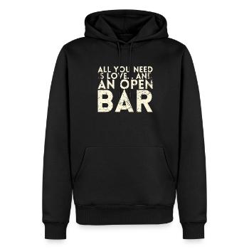 All you need is love and a design - Men’s Premium Organic Hoodie - black - Front - Nico (187cm)