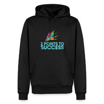 2 Punkte Zum Erfolg Für Badmintonspieler Bzw - Männer Premium Bio Hoodie - Schwarz - Vorne - Nico (187cm)
