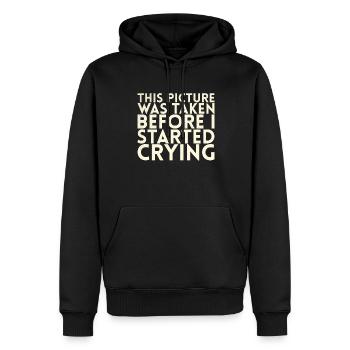 Dieses Bild Wurde Aufgenommen, Bevor Ich Mit For - Männer Premium Bio Hoodie - Schwarz - Vorne - Nico (187cm)