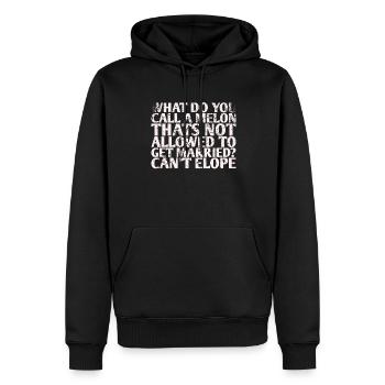 What do you call a melon that is not allowed? - Men’s Premium Organic Hoodie - black - Front - Nico (187cm)