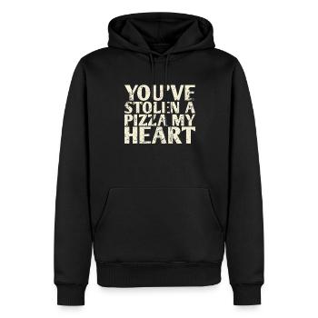 Sie Haben Eine Pizza Gestohlen, Mein Herz-design - Männer Premium Bio Hoodie - Schwarz - Vorne - Nico (187cm)