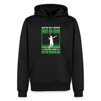 Ich Spiele Nicht Überragend Dafür Aber Spektakulär - Männer Premium Bio Hoodie - Schwarz - Vorne - Nico (187cm)