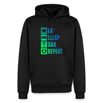 Herren Saxophon Saxophonist Saxophonistin Damen - Männer Premium Bio Hoodie - Schwarz - Vorne - Nico (187cm)