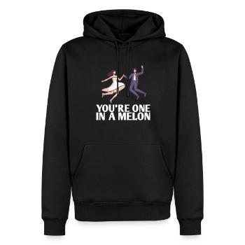 Ils ne font qu’un dans un design de mariage melon pour le - Sweat à capuche Premium bio Homme - noir - Devant - Nico (187cm)