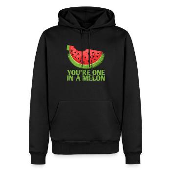 Ils ne font qu’un dans un design de mariage melon pour le - Sweat à capuche Premium bio Homme - noir - Devant - Nico (187cm)