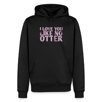 Je t’aime comme pas de conception de mariage de loutre pour le - Sweat à capuche Premium bio Homme - noir - Devant - Nico (187cm)